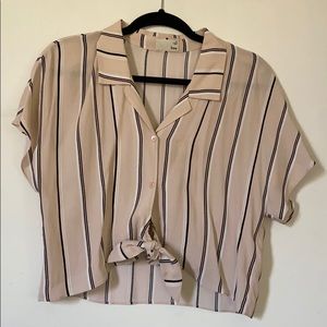 Wilfred Free TIE- FRONT Striped Blouse
